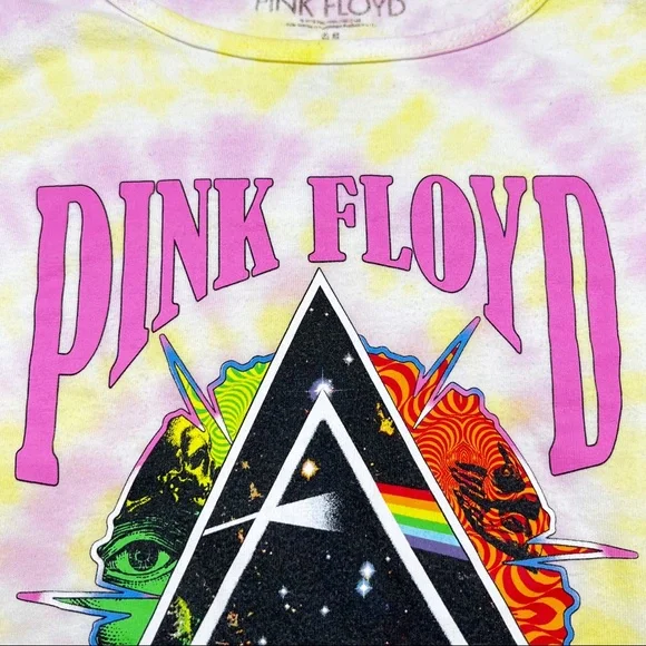 Pink Floyd Women’s Fitted Tie Dye Long Sleeve T-Shirt Scalloped Edges Sz M - Picture 4 of 8